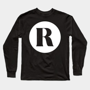 R (Letter Initial Monogram) Long Sleeve T-Shirt